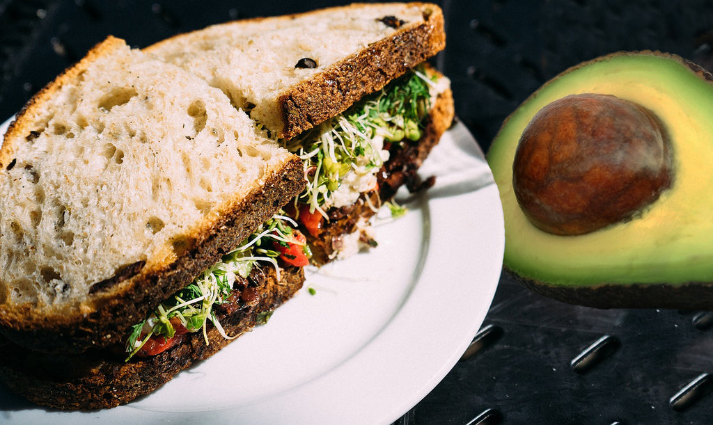 Avocado, Sprout, and White Bean Sandwich